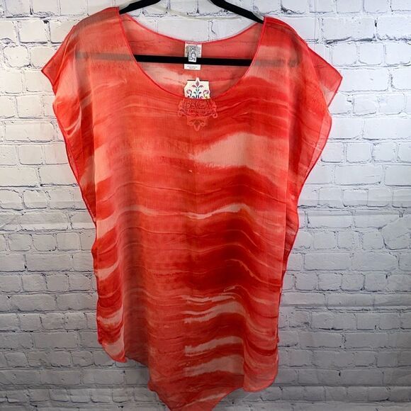 👙 Becca Reddish Orange Bathing Suit Cover-Up - Size XS/S 👙 - Picture 1 of 5